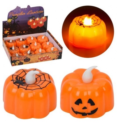 Фонарик MK 5750 (1уп/12шт) тыква, 4-5-5см, свет, Хэллоуин / Halloween, на бат-ке (табл), в дисплее