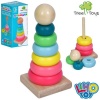 Деревянная игрушка MD 1982 Пирамидка, 13,5 см, кольца 6 шт, в коробке
