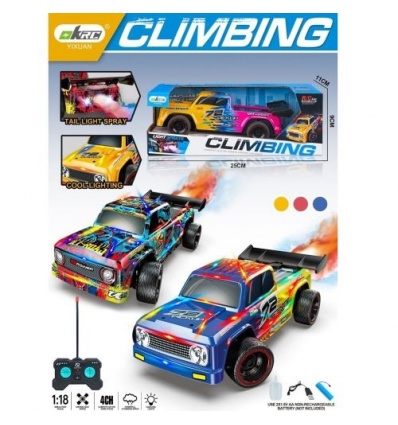 Машина KM 663-5 р/у, аккум-р, 20 см, пара/дым, свет, корпус не бьется, рез-е колеса, USB-зар, в кор