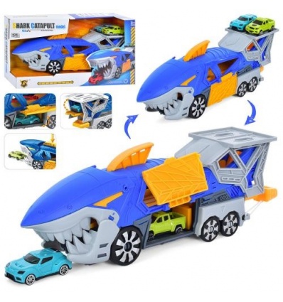 Набор с транспортом P 932-A трейлер 33 см, на запуске, машина 2 шт, в коробке