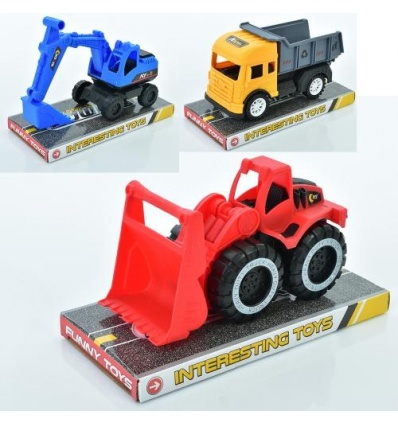 Строительная техника DY 235-17 размер 16,5 см, подвижные детали, 3 вида, в слюде