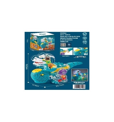 Динозавр 3040-3040 на батарейках, музыка, свет, ходит, в коробке