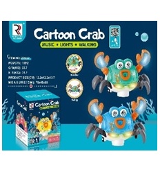 Краб ZR 222-222 на батарейках, музыка, свет, ходит, в коробке