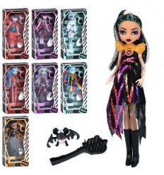 Кукла 557-557 MH, 27см, шарнирная, расческа, фигурка, 8 видов, в коробке