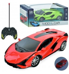 Машина 19-1B р/у, 20 см, 1:24, свет, резиновые колеса, 2 цвета, на батарейках, в коробке