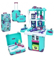 Набор врача 008-605A 3в1, стол, 48-24-в65см, медицинские инструменты, звук, свет, чемодан