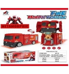 Трансформер 6315 Пожарная машина, музыка, свет, ездит, на батарейках, в коробке