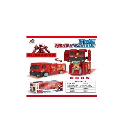 Трансформер 6315 Пожарная машина, музыка, свет, ездит, на батарейках, в коробке