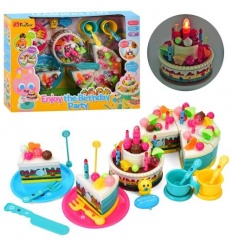 Продукти 35970 (10шт) солодощі, торт, на липучці, музика, світло, чайний сервіз на 2 особи, прикраси