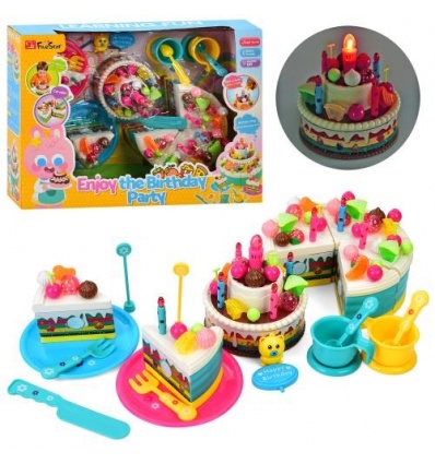 Продукти 35970 (10шт) солодощі, торт, на липучці, музика, світло, чайний сервіз на 2 особи, прикраси