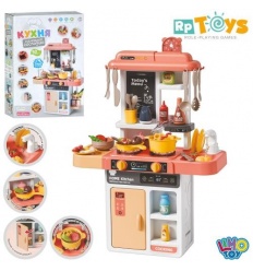 Кухня 889-298 LIMO TOY, размер, 47-21-в68см, плита, мойка-льется вода, звук, свет, посуда, продукты
