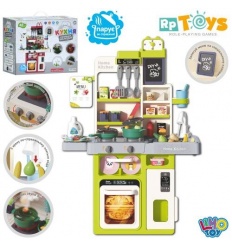 Кухня WD-815 B LIMO TOY, размер 70-45-70,5см, плита, звук, свет, пара, духовка, мойка, посуда, прод