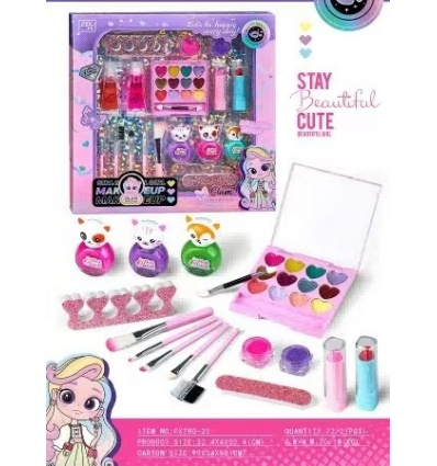 Косметика Fx780-21 набор для маникюра, лак, блеск/глиттер, блестки, помада, пилка, разделитель