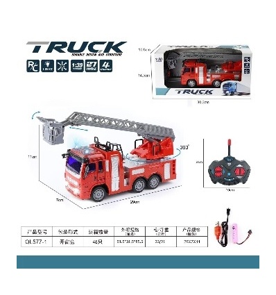 Машина QL 577-1 Пожарная, р/у, аккумулятор, музыка+свет, в коробке