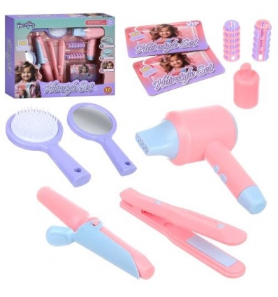 Набор аксессуаров F 2360 набор парикмахера, фен, плойка 2шт, расческа, зеркало, бигуди