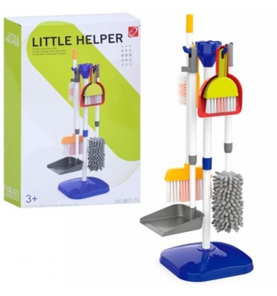 Набор для уборки 667-75 размер 20-20-58 см, 9 предметов, подставка, швабра, щетка, совок, в коробке