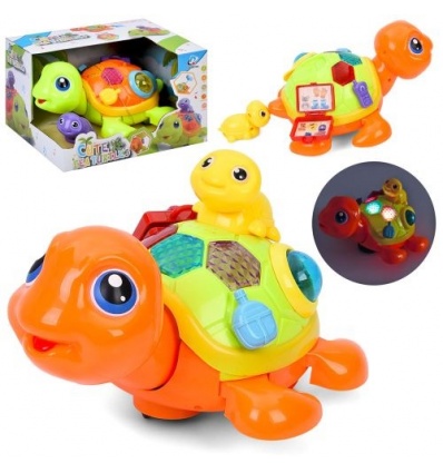 Черепаха 2088 размер 21 см, музыка, свет, ездит, магнитный хвост, подвижные детали, черепашка