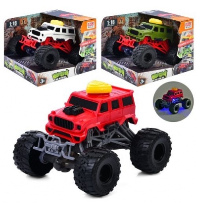 Джип A2266G-1-2-3 (30шт) 1:16, 18см, інерція, звук, світло, 3 кольори, на бат-ці, в кор-ці, 20-16,5-