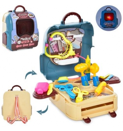 Лікар TB977-32 (18шт) мед інструменти, світло, у валізі, у картонній обгортці 29-24-13см