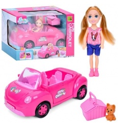 Лялька 9045-2 (18шт) 13см, машина (26см, відчиняються двері та багажник), собачка, переноска, в кор-