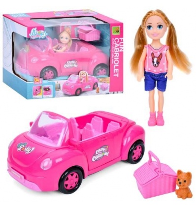 Лялька 9045-2 (18шт) 13см, машина (26см, відчиняються двері та багажник), собачка, переноска, в кор-