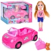 Лялька 9045-2 (18шт) 13см, машина (26см, відчиняються двері та багажник), собачка, переноска, в кор-