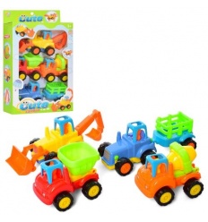 Набір машинок 345-2A (24шт) інерц-я, 4шт (будтехніка, трактор), від 10см, в корці, 22-35-8см