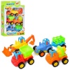 Набір машинок 345-2A (24шт) інерц-я, 4шт (будтехніка, трактор), від 10см, в корці, 22-35-8см
