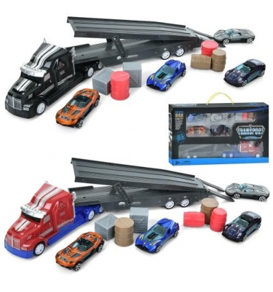 Трейлер 425-12 (36шт) інерц, 32см, машинки 4шт-метал, 7см,мікс кольорів, в кор-ці, 36-20-6,5см