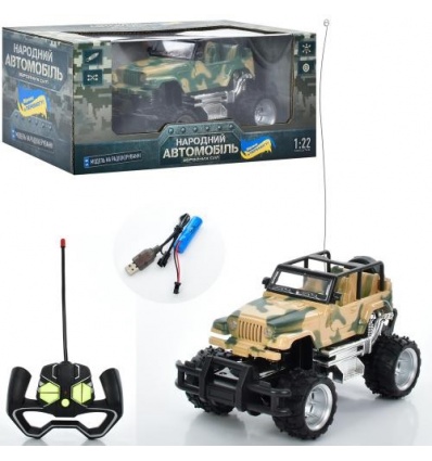 Джип M 4963 размер 17 см, п/у, аккумулятор, USB зарядка, 1:22, амортизированные резиновые колеса