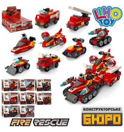 Конструктор KB 099 транспорт, от 58дет, в коробке, 8 шт (8 видов) в дисплее