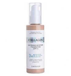 Тональный крем осветляющий Collagen 3 in 1 Whitening Moisture Foundation SPF15+ 21 100ml "ENOUGH"