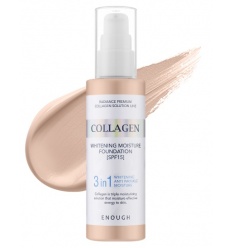 Тональный крем осветляющий Collagen 3 in 1 Whitening Moisture Foundation SPF15+ 13 100ml "ENOUGH"