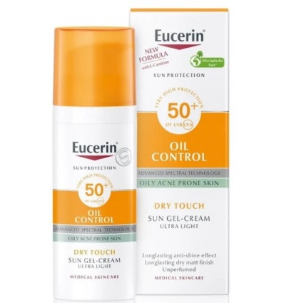 Солнцезащитный гель-крем для проблемной кожи Eucerin Oil Control Sun Dry Touch SPF 50+, 50мл