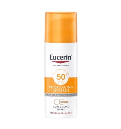 Солнцезащитный тональный гель-крем для лица Eucerin Sun Photoaging Control Tinted SPF 50+ Medium