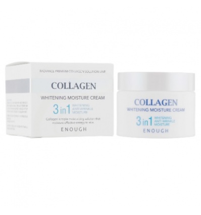 Крем для лица осветляющий и увлажняющий Collagen Whitening Moisture Cream 3 in 1 50ml "ENOUGH"