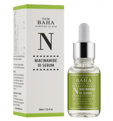 Сыворотка для лица с ниацинамидом и цинком N Niacinamide 10%+Zinc 1% Serum 30ml 3600 "Cos de Baha"