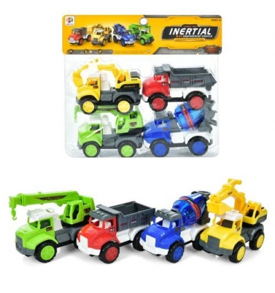 Строительная техника 650-650 A инерционные, набор 4 шт, от 11 см, подвижные детали, в кульке