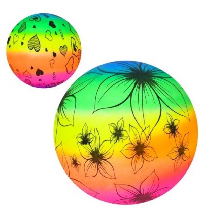 Мяч детский MS 3917 размер 9 дюймов, радуга, ПВХ, 57–63 г, 2 вида