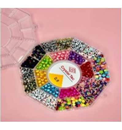 Бисер 2019-25 набор бисера и бусин № 25, детский, леска, микс цветов, в футляре