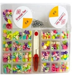 Бисер 2019-23 набор бисера и бусин №23 детский, леска, ножницы, микс цветов, в футляре