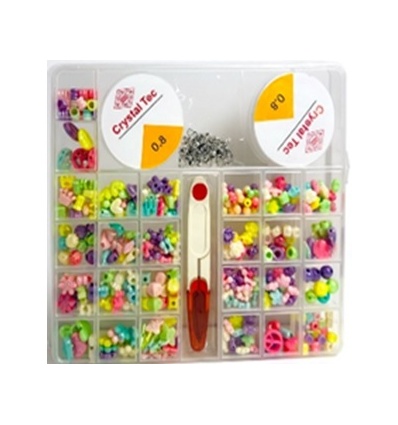 Бисер 2019-23 набор бисера и бусин №23 детский, леска, ножницы, микс цветов, в футляре