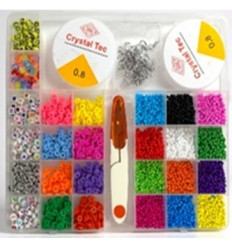 Бисер 2019-27 набор бисера и бусин № 27, детский, леска, ножницы, микс цветов, в футляре