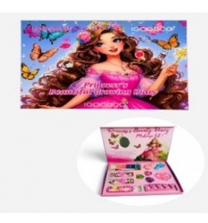 Косметика V 3220 зеркало, палитра теней, палитра румян, кисточка, блеск, помада, пилочка, лак, в кор