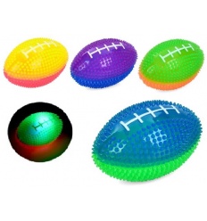 Мяч детский MS 4496sh регби, массажный, 8см, свет, на батарейках (табл), 4 цвета