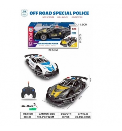 Машина 888-28 Поліція, р/у, акумулятор, USB-зарядка, в коробці