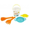 Набор для песка 39908 "Подводный мир", "Тигрес", ведерко 1 л, лопатка, грабли, сито, куличи 1 шт,