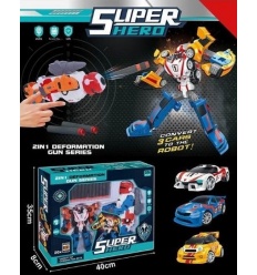 Трансформер Q 1923 робот + 2 машинки, в коробке