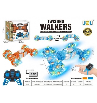 Машина 3266 р/у, трюковая-перевертыш, браслет, аккумулятор, музика, свет, пар, в коробке