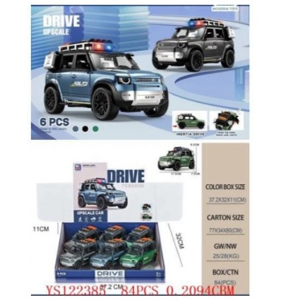 Машина D 700-07sh Полиция, инерция, свет, звук